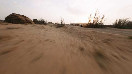 岩石形成，沙特阿拉伯，沙漠，Fpv