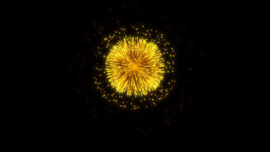 金色爆炸粒子绚丽烟花素材带通道