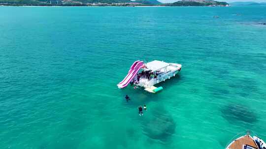 海南万宁加井岛加井岛出海潜水冲浪4k