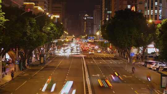 街道交通路口斑马线车流人流