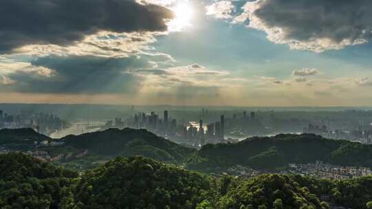 重庆山城云雾变幻延时视频素材模板下载