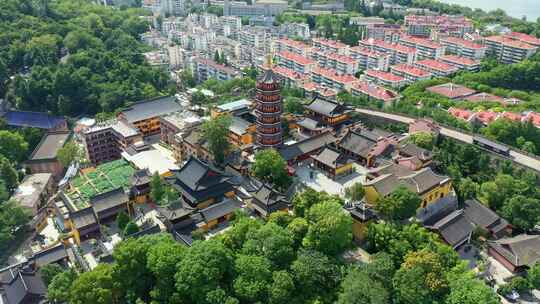 江苏省南京市古鸡鸣寺航拍风光。