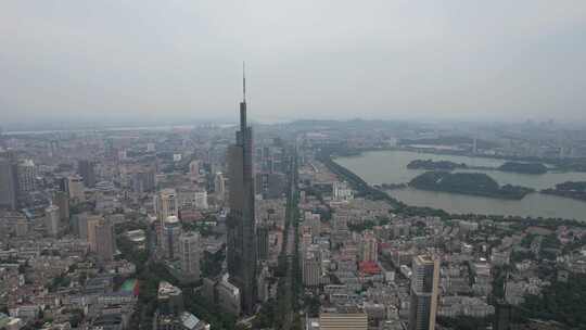 江苏南京城市风光高楼建筑航拍