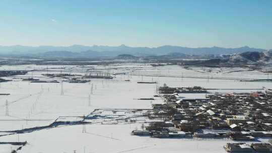 航拍雪景 唯美冬日空镜 立冬 冬至节气