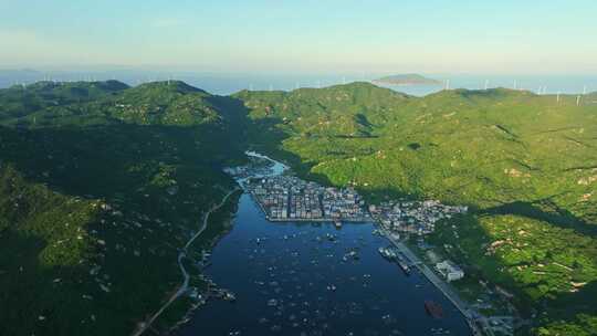 广东四大港之一江门上川岛沙堤渔港航拍