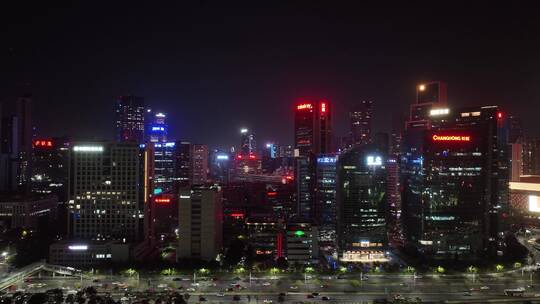 深圳南山区高新园日落夜景