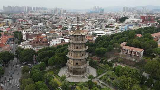 航拍福建泉州西街开元寺