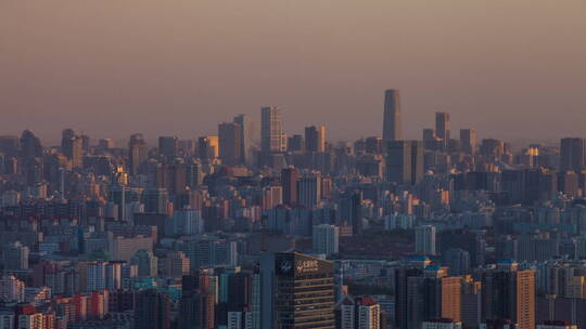 北京大气城市入夜延时摄影