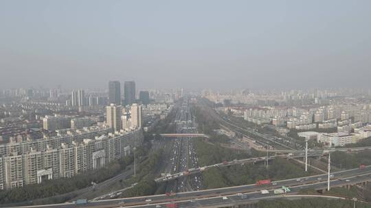 上海闵行区全景4K航拍原素材