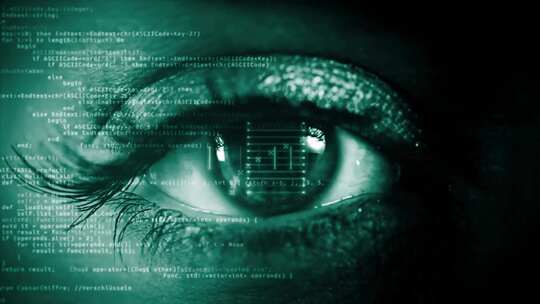 科技眼睛瞳孔数据代码黑客
