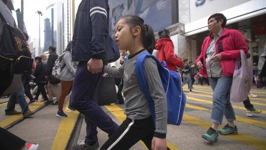 香港街区的行人