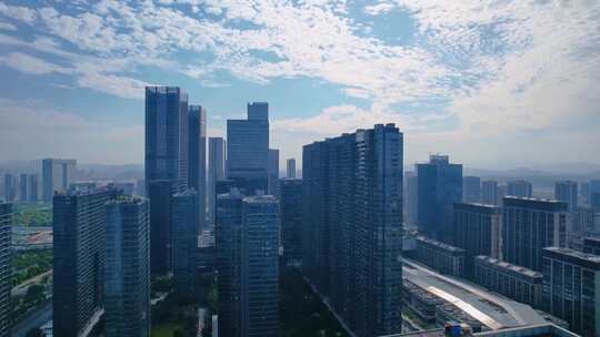 高楼大厦集中区 航拍杭州 国际化大都市