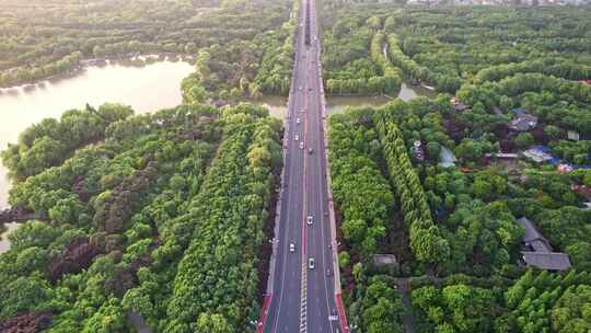 洛阳城市大景道路交通车流航拍