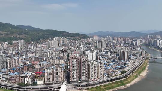 四川达州城市建设达州大景航拍