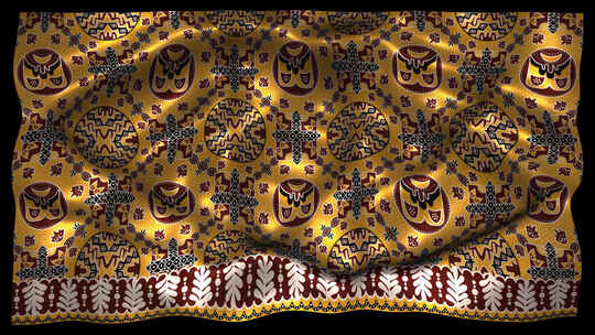 印度尼西亚民族丝绸图案布织物波浪阿尔法松视频素材模板下载