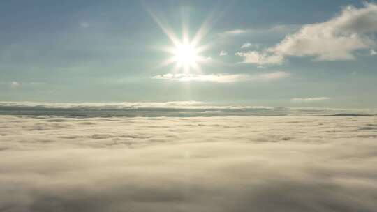 航拍云海云上云彩太阳视频素材模板下载