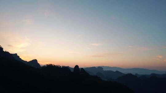 武夷山日出延时山峰阳光云朵自然风光风景