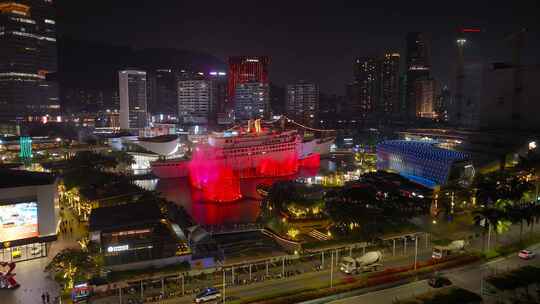 4K航拍深圳蛇口海上世界夜景18