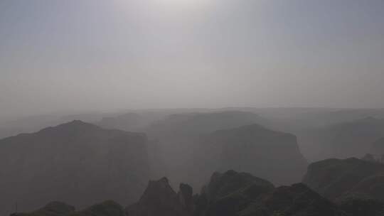 河南焦作云台红石峡瀑布茱萸峰山峰景区航拍