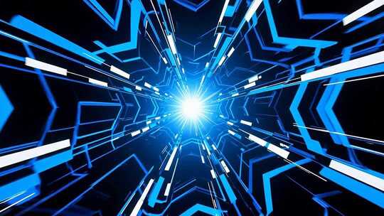 科技感蓝色隧道穿梭素材