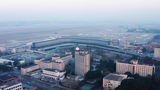 上海虹桥机场空镜视频素材模板下载