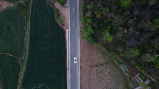 乡村公路小路航拍