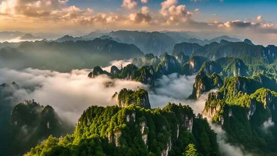 山峦云海壮美全景