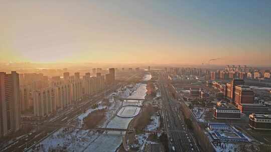 长春北湖风景航拍