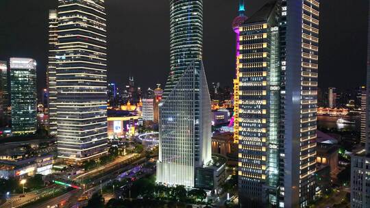 上海夜景  上海城市航拍