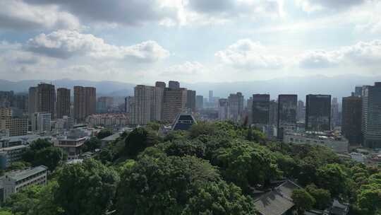 航拍福州于山风景区