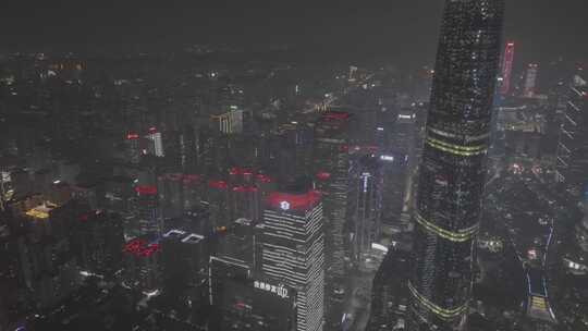 航拍广州城市夜景视频素材模板下载