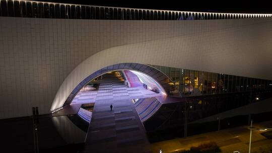 【正版4K素材】光明文化艺术中心夜景