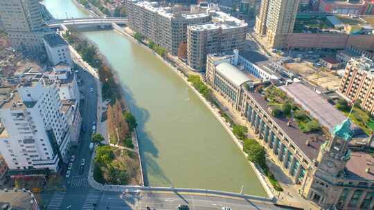 上海外滩黄浦江苏州河陆家嘴风景视频素材