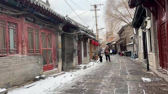 济南后宰门街，胡同雪景实拍