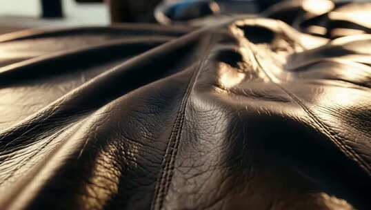 黑色皮革质感特写