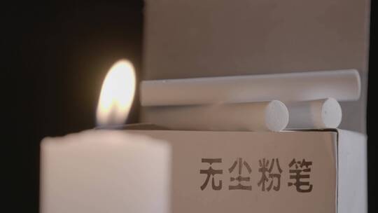 教师粉笔蜡烛创意拍摄LOG视频素材