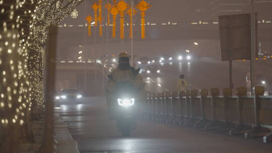 城市新年街道 春节氛围