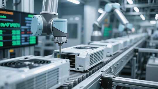 工厂自动化生产线机械臂作业