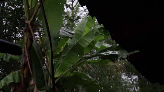 下雨天的屋檐流水