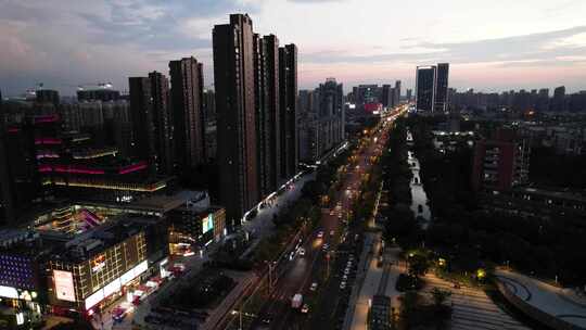 黄昏城市夜景