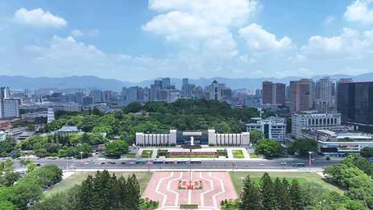 福州五一广场航拍于山风景区于山堂城市风景