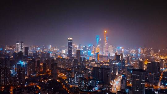 上海浦西夜景航拍