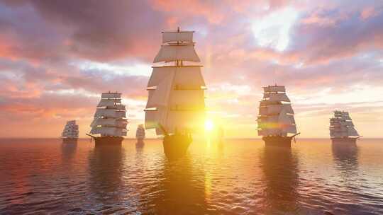 帆船扬帆远航 航海梦想
