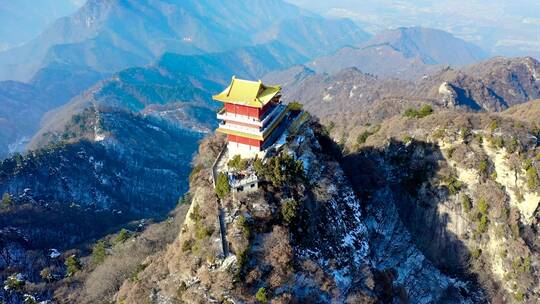 航拍陕西南五台山景区