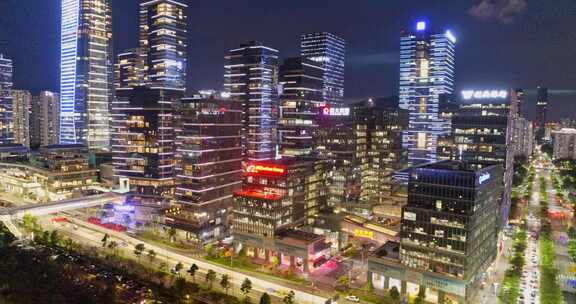 深圳城市夜景高楼俯瞰