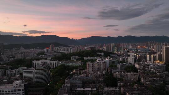 航拍福建福州鼓楼区镇海楼屏山公园