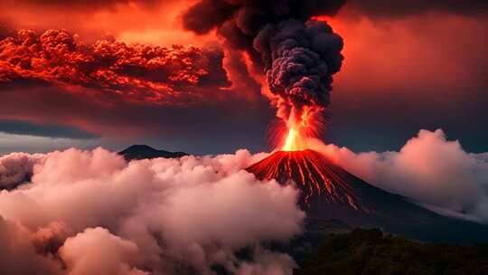 火山喷发壮丽景观