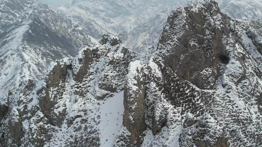 青海互助龙王山雪山森林航拍视频