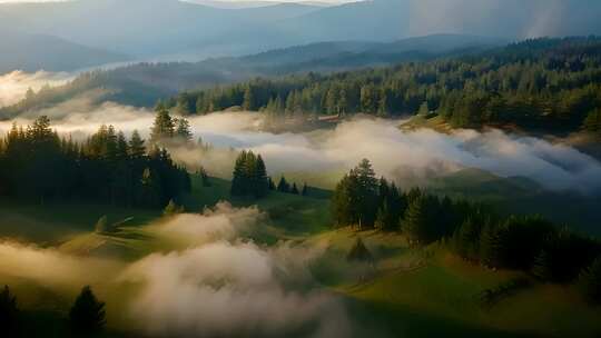 山林森林山川山脉云雾风景