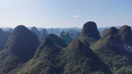 广西桂林阳朔山水桂林喀斯特地貌航拍